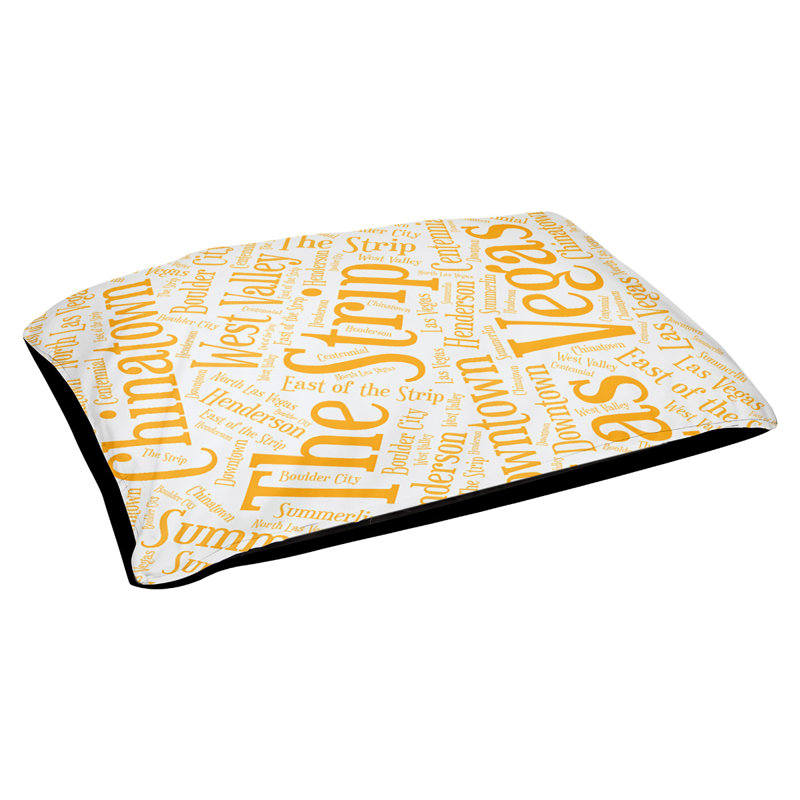 Coussin de chien « districts », Orange, Grand (l 40 po x P 30 po x H 14 po), Las Vegas