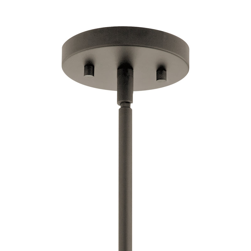 Luminaire suspendu simple en bronze 1 lumière Crosby avec abat-jour en verre transparent, Bronze vieilli