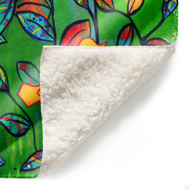 Couverture sherpa doux oiseaux love oiseaux, l 51 po x L 60 po