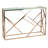  Tavy Rose Gold Contemporary Glass Console Table, 48x16x31