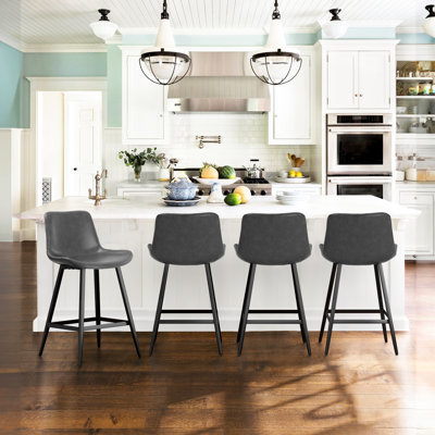 Rasnick Upholstered Counter Stool with Metal Frame