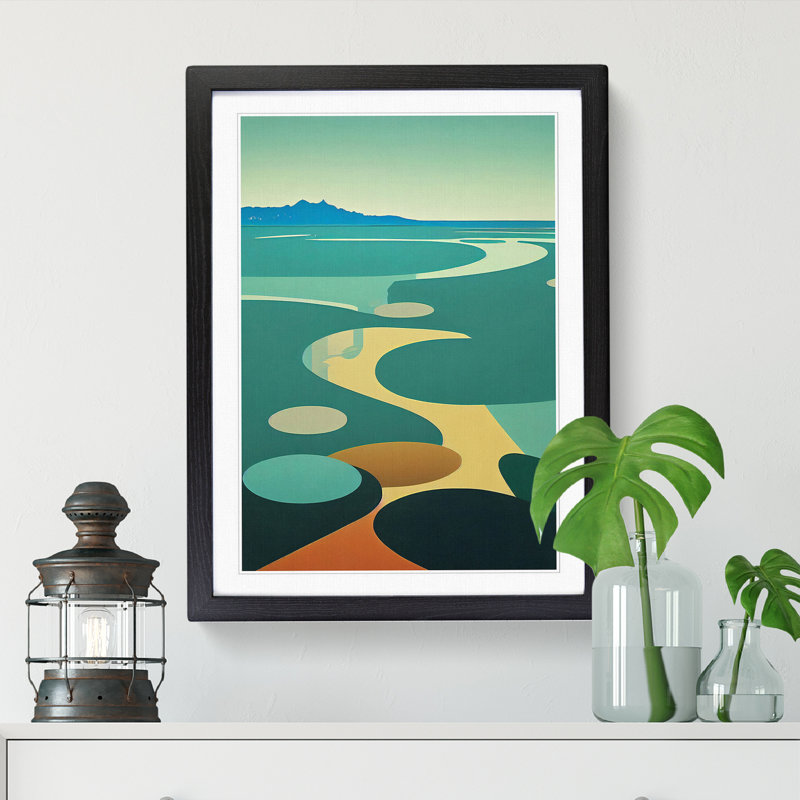 Pond Abstract - Picture Frame Print, Black, 64cm H x 46cm W x 2cm D
