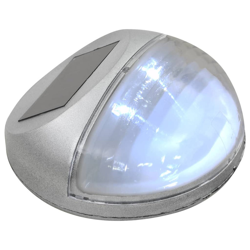 12 - Bulb Solar Powered Integrated LED Outdoor Bulkhead Light, Silver