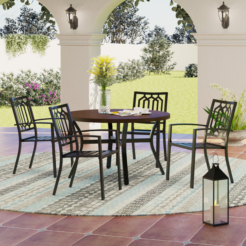 Alyah 4 - Person Patio Dining Set with Round Table