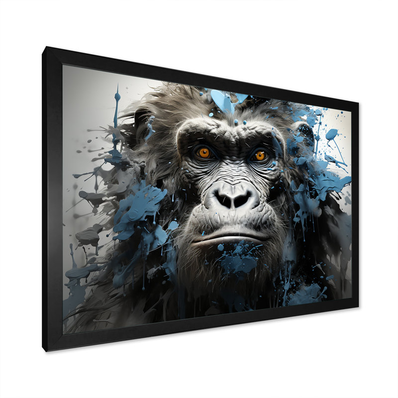 Graffiti noir sur toile, H 30 po x l 40 po x P 1,5 po, Cadre simple noir