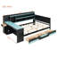 Grand lit de jour avec bureau intégré et lumières-541260681