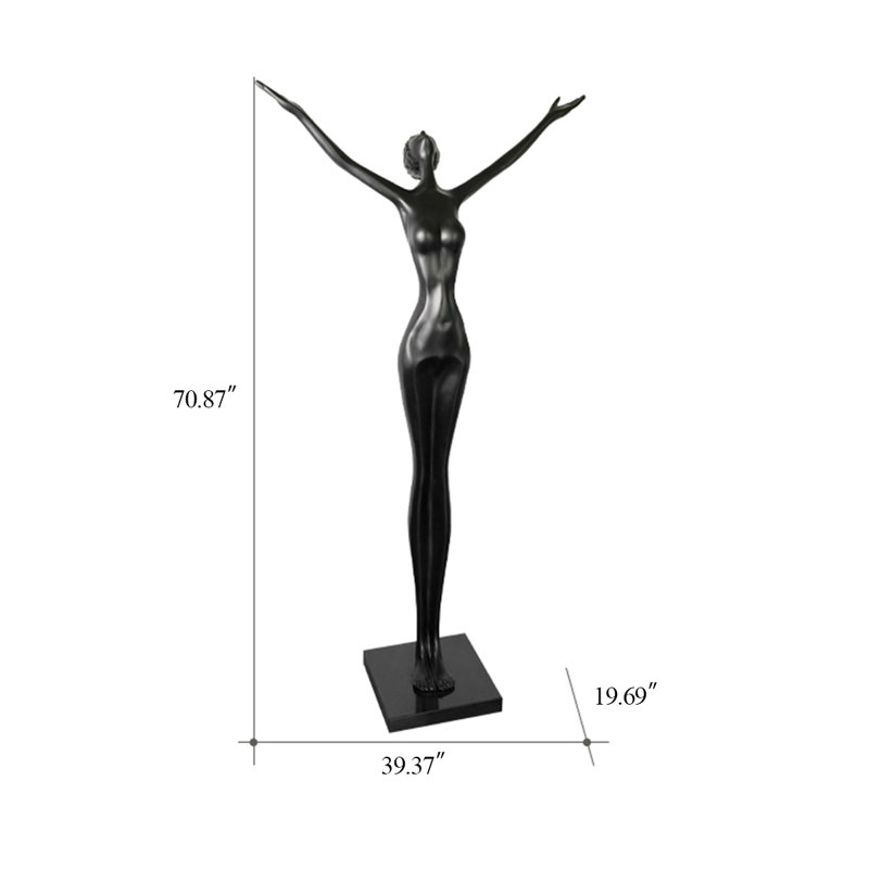 39,37 po «En avant vers le futur», sculpture de sol en forme d'humanoïde noire