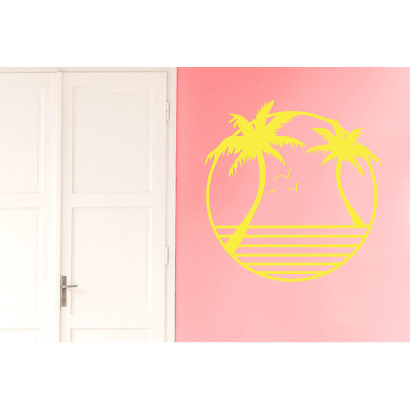 Nautical & Beach Non-Wall Damaging Wall Decal, Bright Yellow