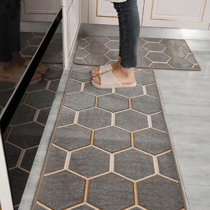 Jennya 71 L x 47 W Non-Slip Indoor Door Mat Corrigan Studio Color: Dark Blue, Mat Size: 0.40 H x 35.50 W x 59 L