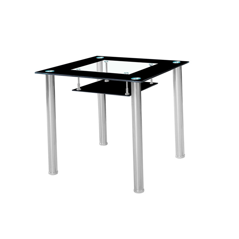 Blizzard Glass Top Solid Wood Base Dining Table