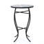 Table d'appoint d'extérieur ronde avec plateau de style mosaïque et pieds courbés en fer