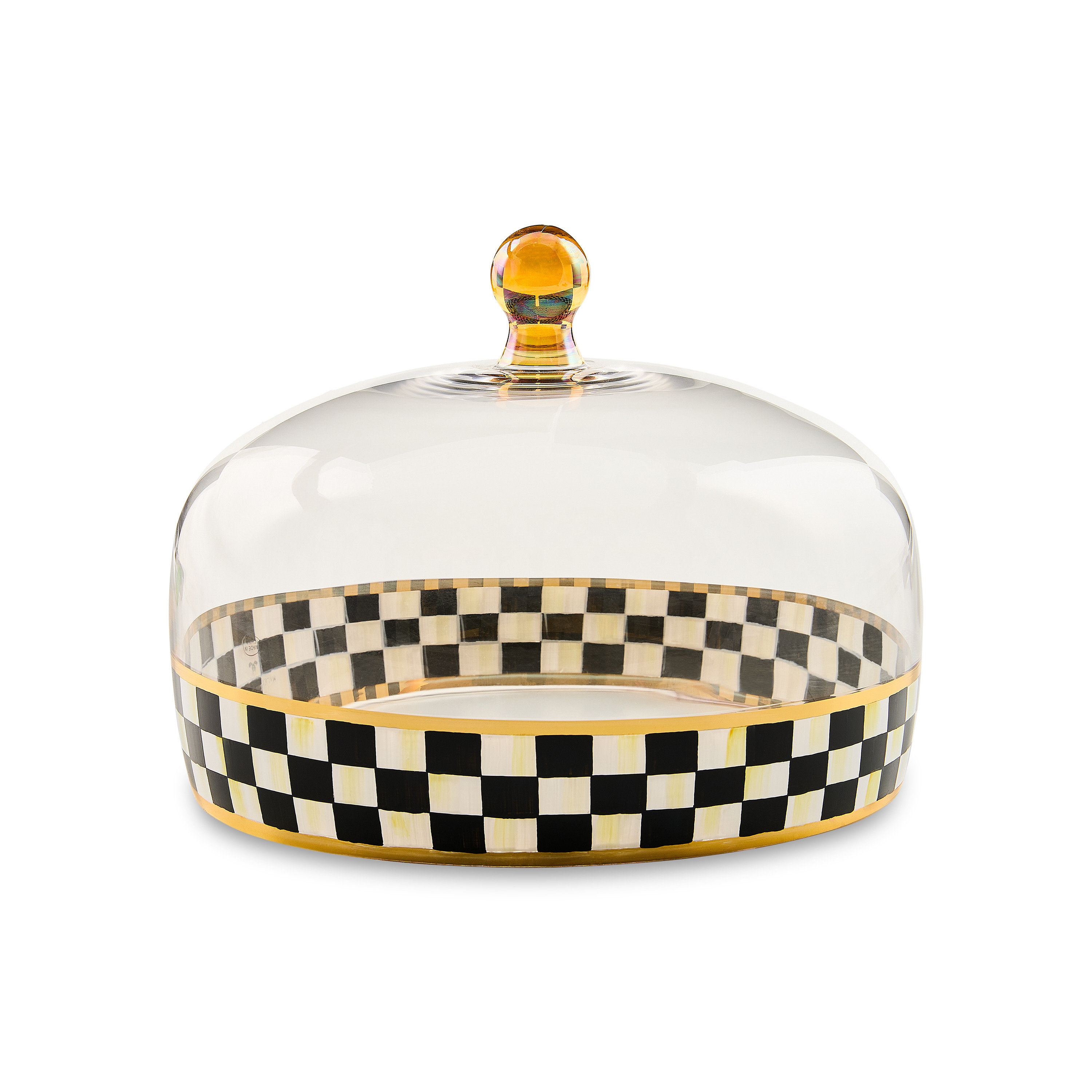 MacKenzie-Childs Courtly Check Glass Cake Dome | Perigold