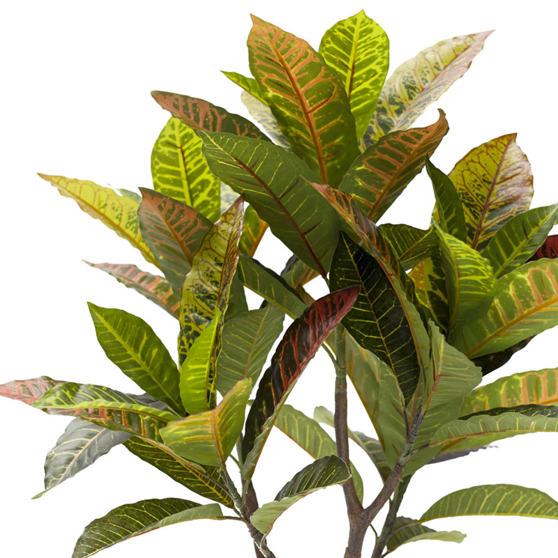 Croton artificiel en pot, H 25 po x l 26 po x P 24 po