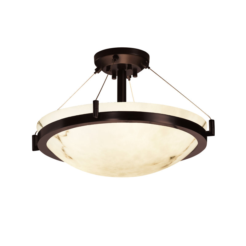 Overbeck Semi Flush Mount, Dark Bronze