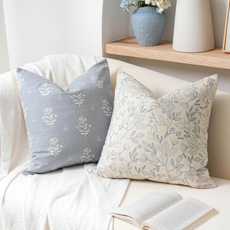 Ensemble de 2 housses de coussin 100% coton Boho