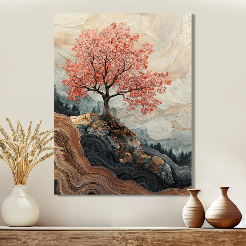 Fleur de cerisier, échos de Sakura I - art mural en métal, fleur de cerisier traditionnel, H 40 po x l 30 po
