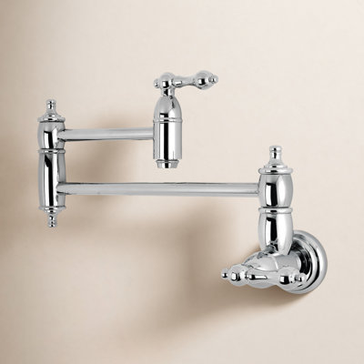 Kingston Brass Restoration Two-Handle 1-Hole Wall Mount Pot Filler Faucet