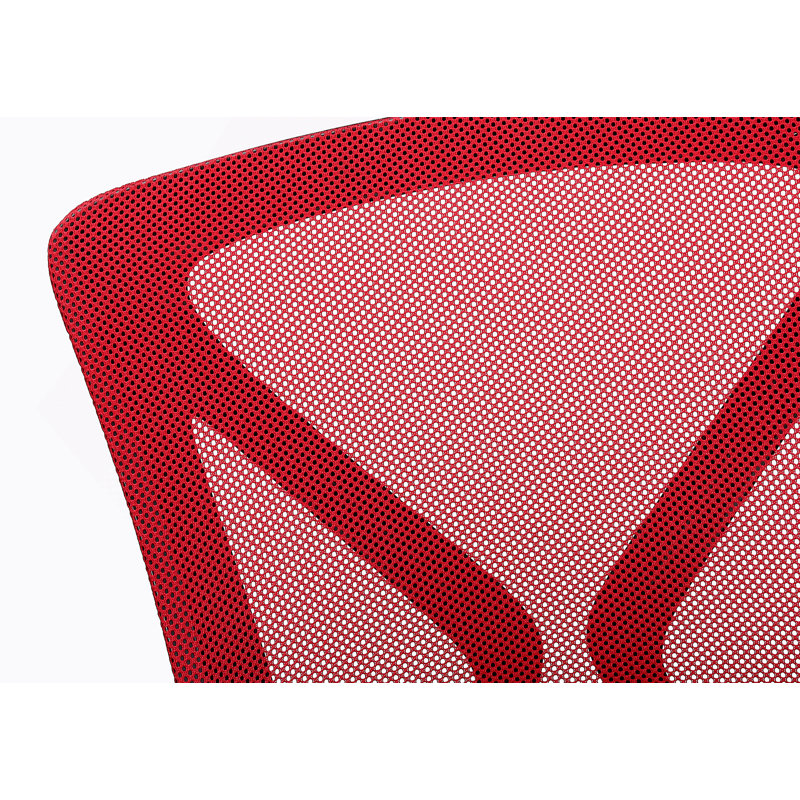 Chaise de bureau contemporaine en maille rouge ergonomique avec hauteur réglable et pivot pour un travail ou un jeu confortable