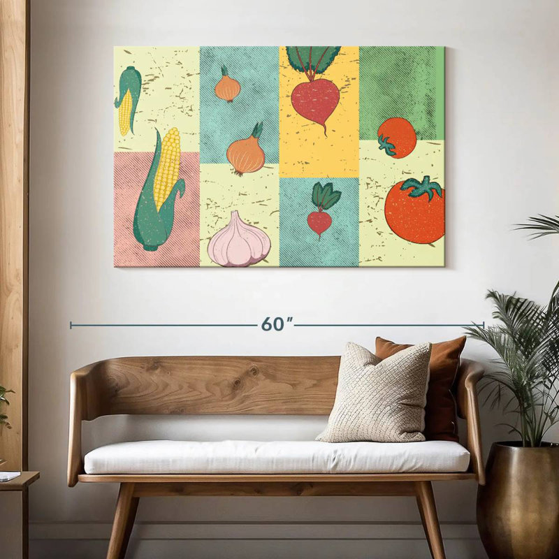 Yarlin Patchwork Vegetables, 32" H x 48" W