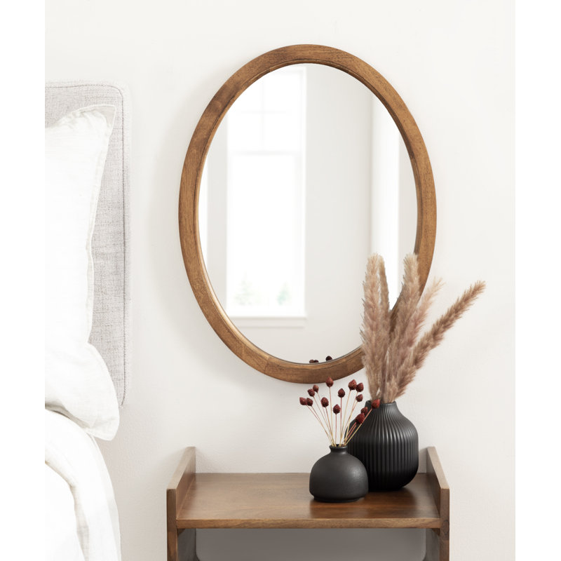 Brianna Wood Flat Mirror, 24" x 18", Rustic Brown