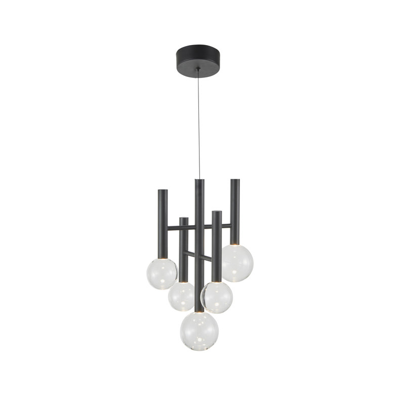 Lustre - Noir - 5 lumières - 12 po de diamètre, L 12 po, 5
