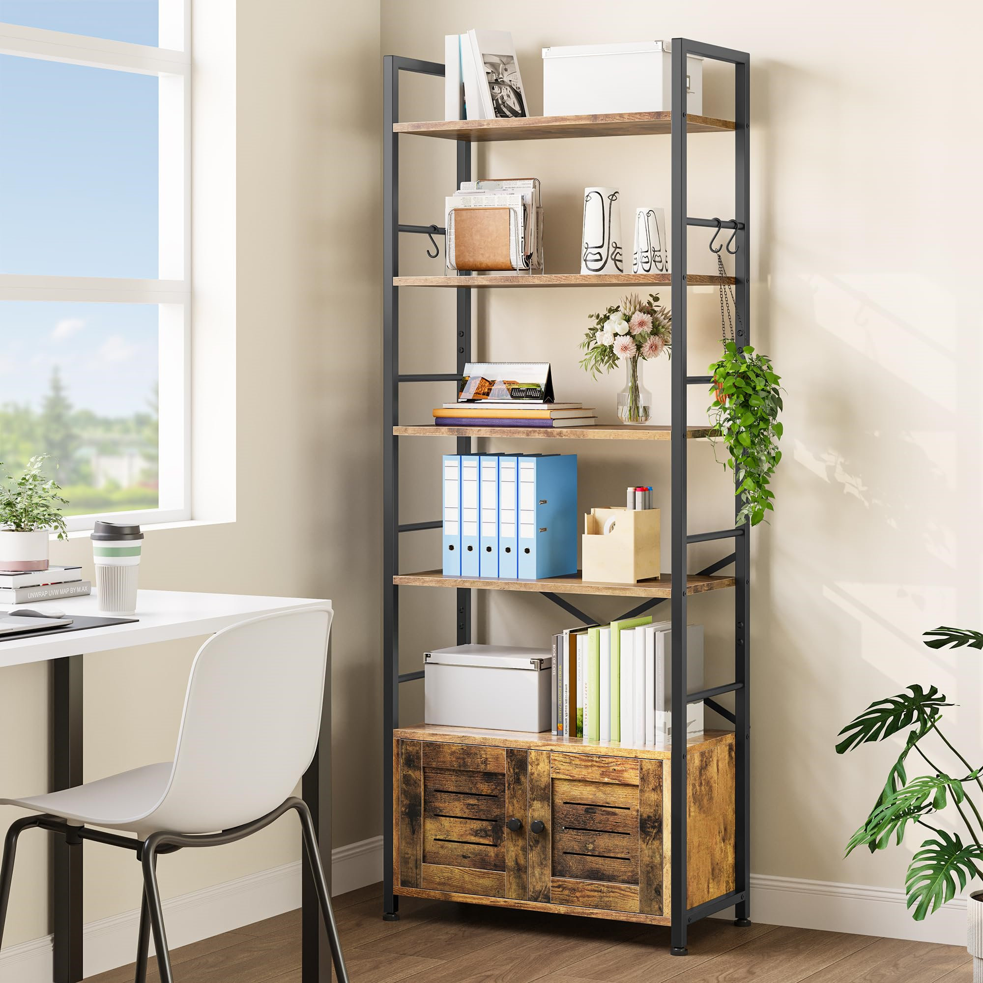 Bedroom shelving units with doors discount