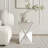 Champagne Mirrored Geometric Side Table – Modern Luxe Accent