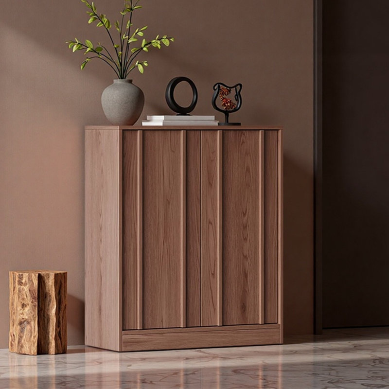 Popular Practical Storage Shoe Cabinet, 37.4" H x 31.5" W x 13.78" D, Dark Brown Wood