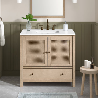 Alaterre Furniture Lucca Vanity Without Sink, 36-inch