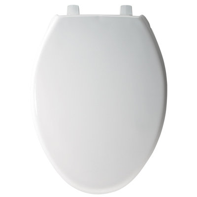 Commercial Heavy Duty Open Front Toilet Seat With Cover, Industrial Seat With Secure Installation, Elongated, White