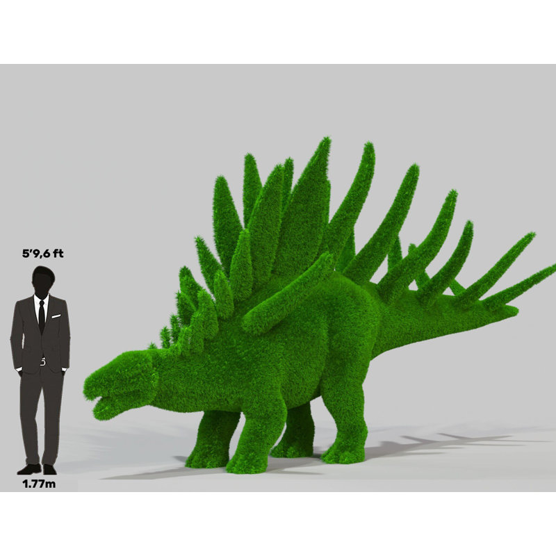 Dinosaure extérieur kentrosaurus topiaire vert