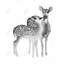 Fawns Love - Toile encadrée rustique pour décoration de maison de vacances