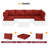 Abbel Outdoor 3.5'' Replaceable Cushion Set Seat and Back Cushions (Set of 6 Cushions, 6 Backrests, 2 Corner Cushions)-Cushion Set Only-83527840