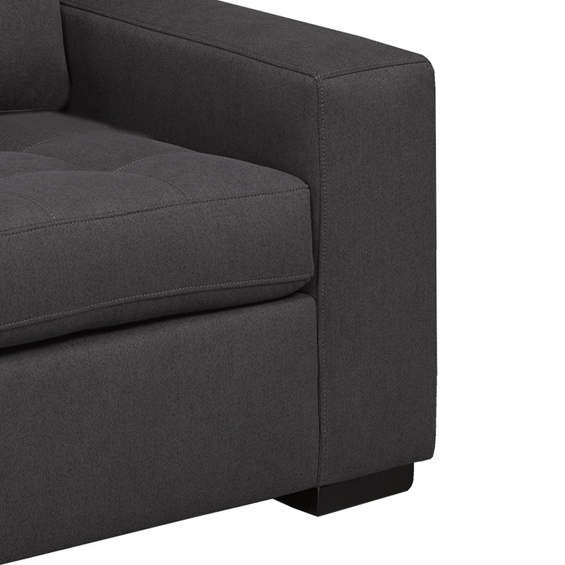 Fauteuil en polyester touffeté de 42 po de largeur, Polyester anthracite