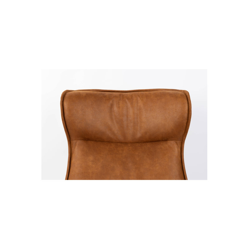 John Swivel Lounge Chair, Brown Polyester Blend
