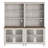 Sideboard Cabinet With Bar Hutch, Buffet Cabinet With Glass Doors And 3 Tier Shelve, 68''-1802858691