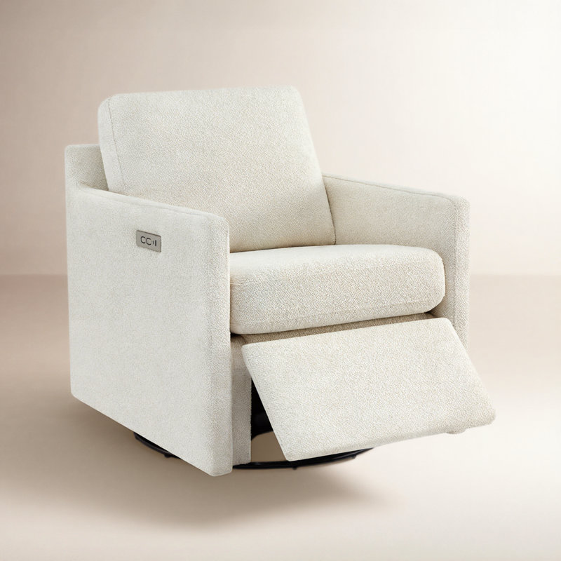 Bradner 29.5'' W Swivel Power With USB, Cream Performance Textured Weave