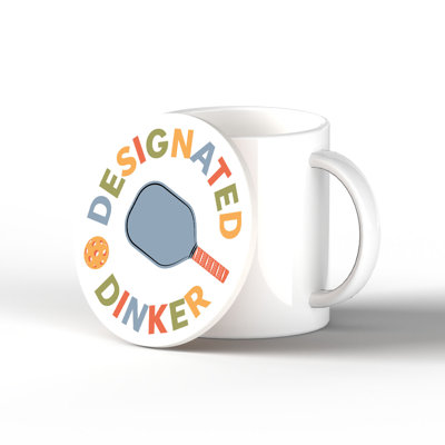 Designated Dinker Ceramic Round Coaster