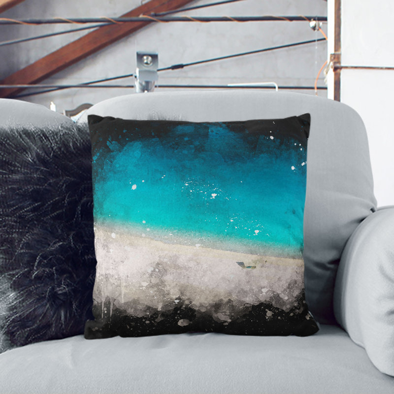 Square Throw Cushion, Black, 40cm H x 40cm W x 15cm D
