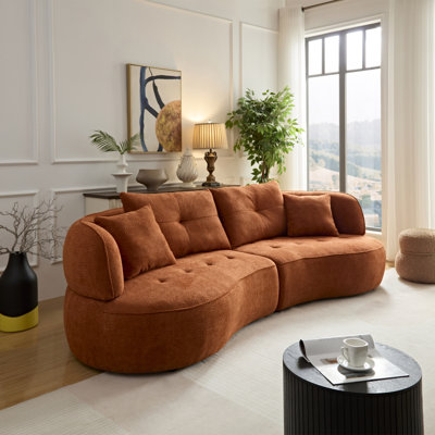 Modern Sofawks7c  Sectional Sofa With Removable Pillows, Durable Fabric, Solid Wood Frame, High Density Sponge Filler