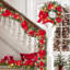 Couronne de fleurs de Noël, couronne de porte d'entrée artificielle 6 pi