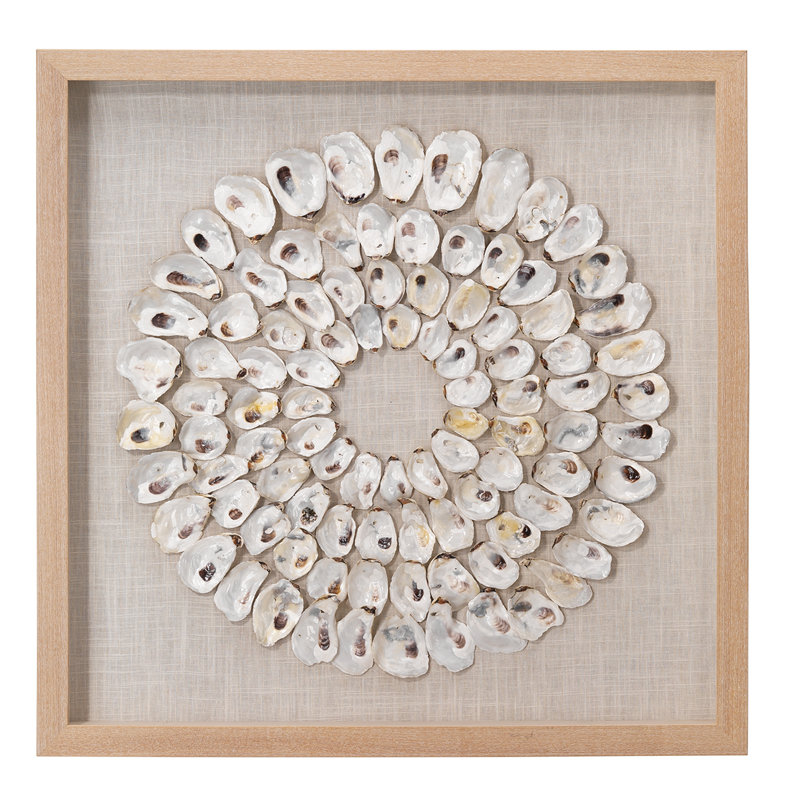 Maldives Framed Wall Art In White Abalone Shells