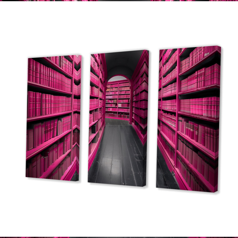 Ensemble de salon bibliothèque et bibliothèque rose, H 40 po x l 60 po x P 1 po