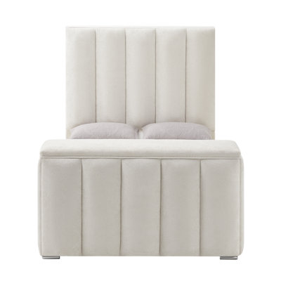 Grand lit Serenity Crema avec haut-parleur, télé et foyer