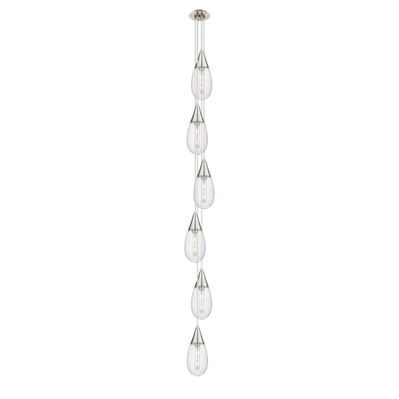 Stamant 6 - Light Cluster Pendant, Clear, Brushed Satin Nickel