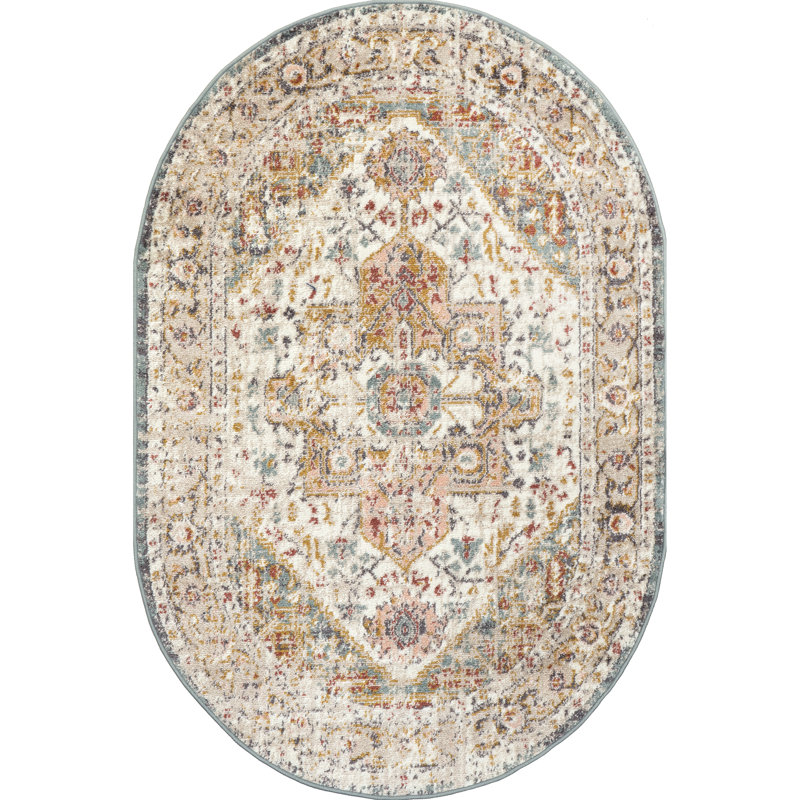Tapis beige Gulbranson, Ovale 4 pi x 6 pi