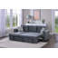 Canapé modulaire convertible en velours gris