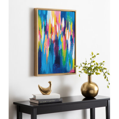EV Bright Brush Strokes 033 by Jessi Raulet of Ettavee Framed Canvas Wall Art Print