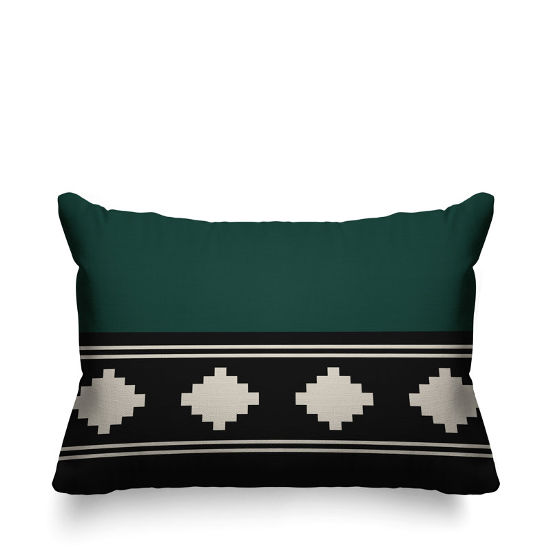 Coussin intérieur / extérieur Ector Southwestern, Émeraude