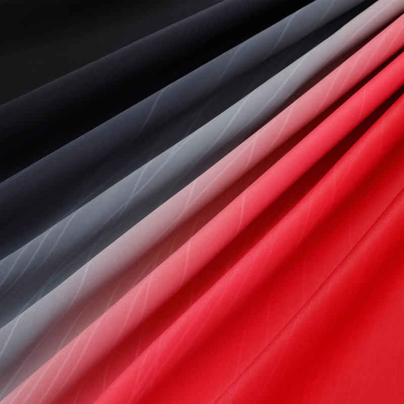 Blackout Curtain Pair, Black/Red